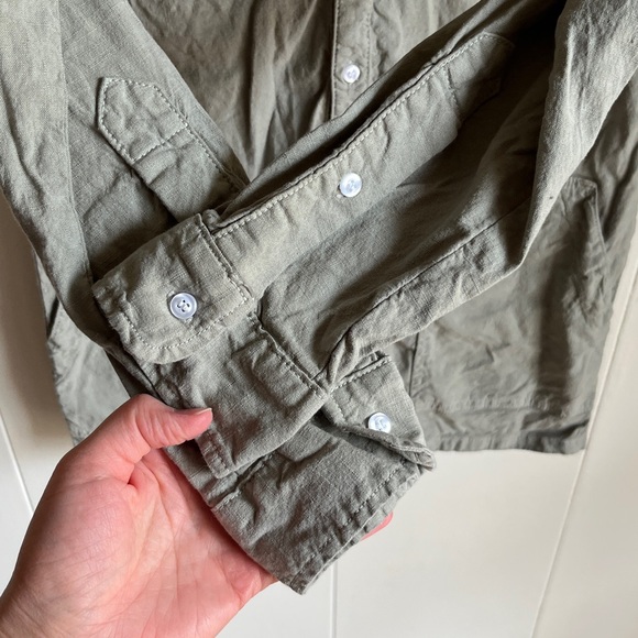 Frank & Eileen Ireland Long Sleeve Green Sage Short Summer Boho Playsuit Sz XS - Picture 6 of 11